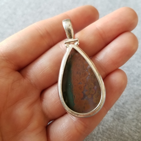 Plume Agate New Handcrafted Sterling silver 925 gemstone pendant - Picture 5 of 5